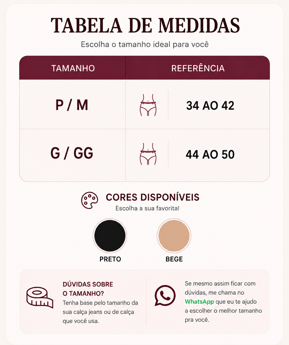 Tabela de medidas
